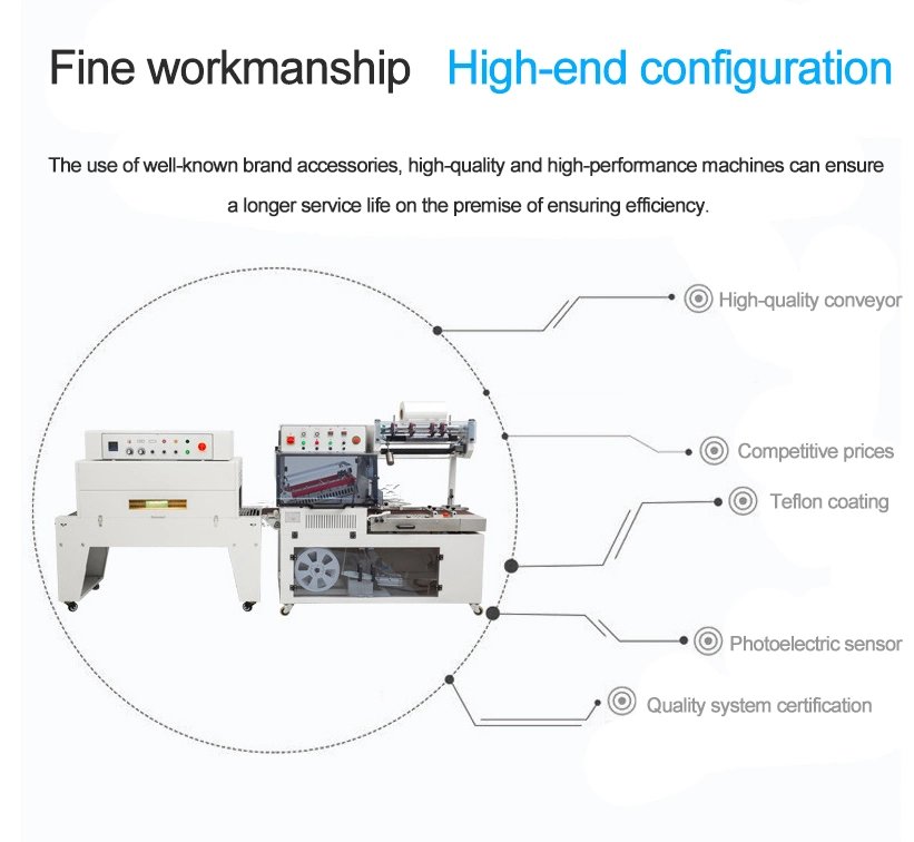 PVC/POF/PE Shrink Film Heat Shrink Wrapping Machine Automatic Shrink Packaging Machine L Bar Sealing Machine Tunnel